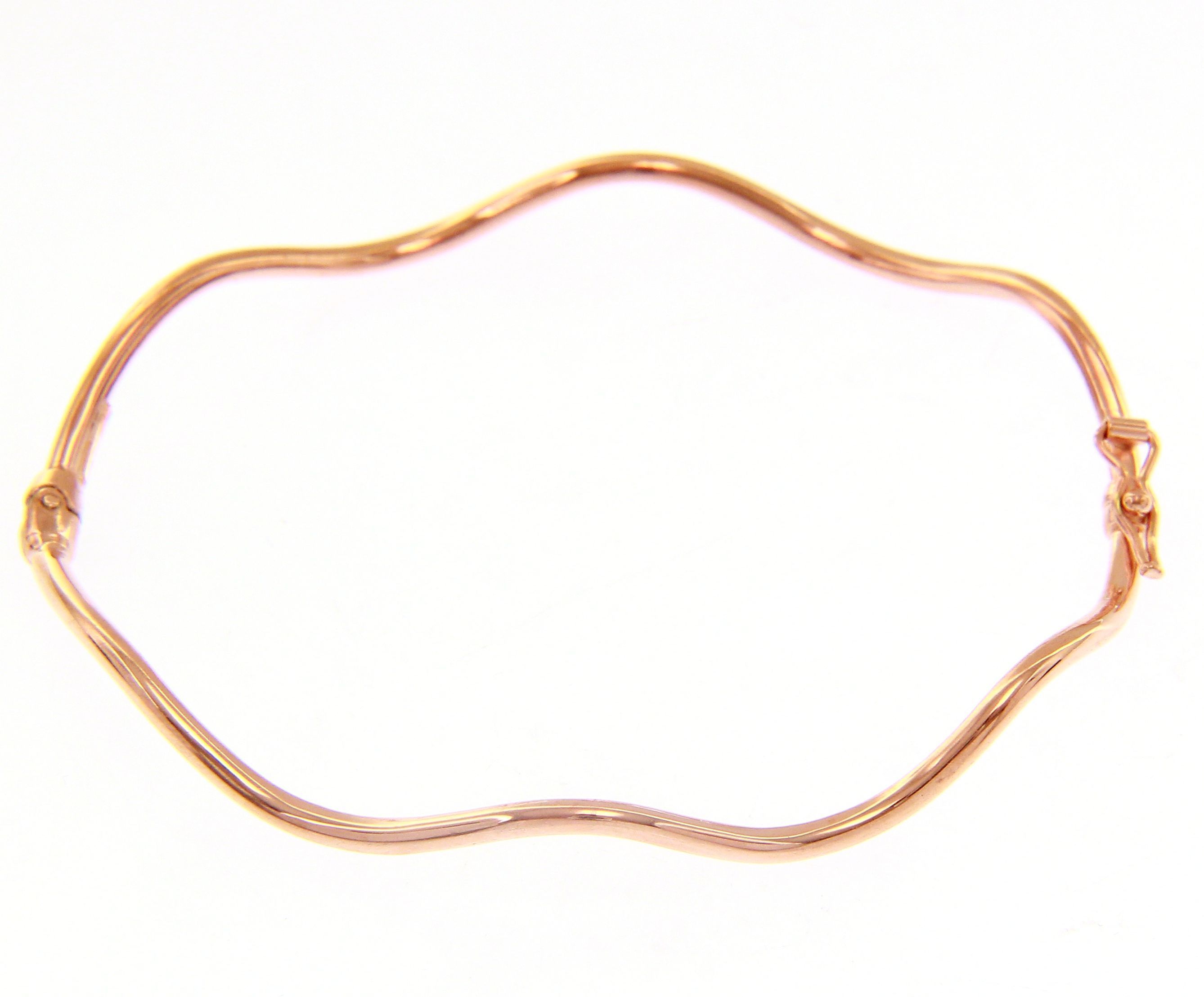 Bracciale rigido ondulato in oro rosa k14 (code S233134)